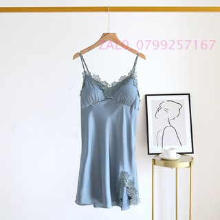 Đầm Ngủ FREESHIP Váy ngủ lụa 2 dây