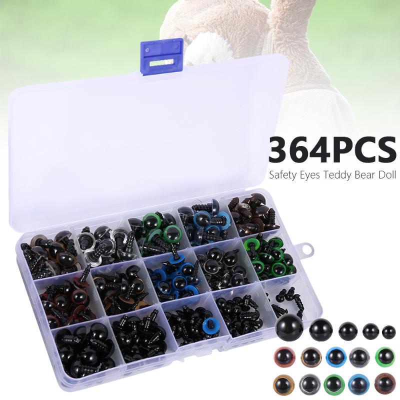 JPRICE Set 364 Mắt Nhựa Nhiều Màu Có Vòng Đệm Mũi 6mm Đến 12mm