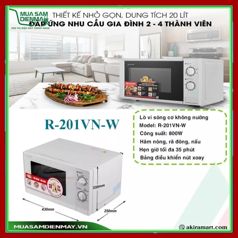 Lò vi sóng Sharp R-G222VN-S 20 lít có nướng | R-2235H 23 lít | R-207VN-SL 20 lít R-201VN-W không nướng - Hàng chính hãng