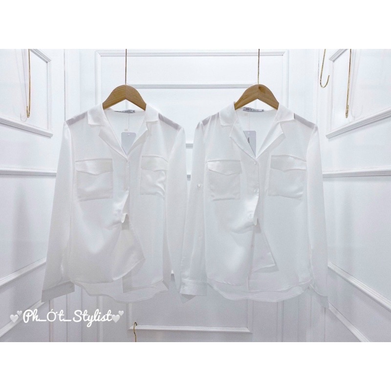 Áo sơ mi công sở cổ vest _ Hàng quảng Châu loại 1