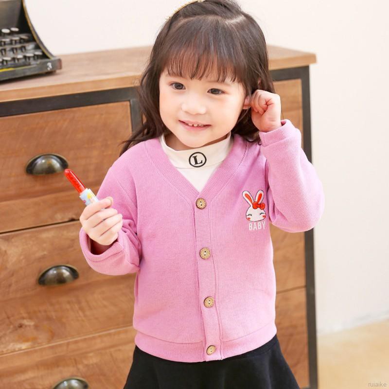 Áo Khoác Cardigan Dệt Kim Cho Bé Gái 1-8 Tuổi