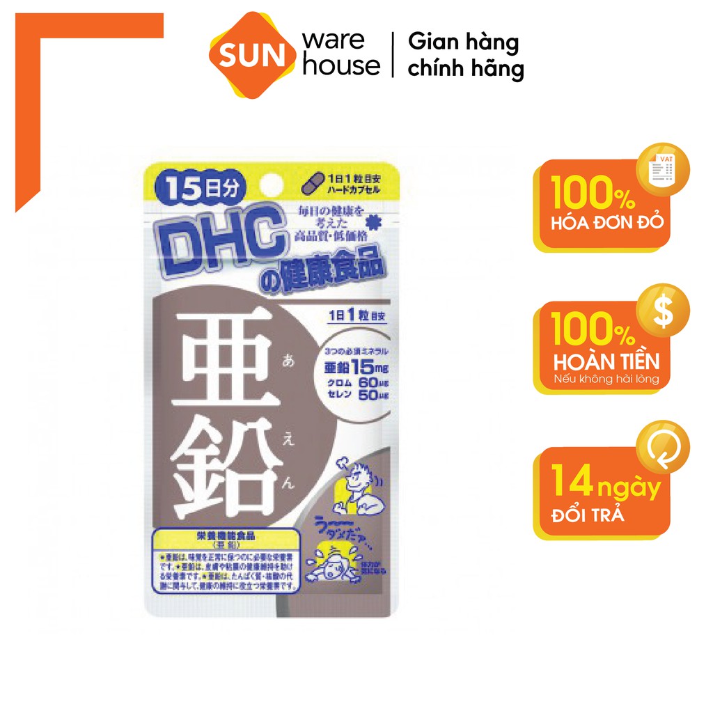 Viên Uống Bổ Sung Kẽm DHC Zin C Tăng Cường Hệ Miễn Dịch, Tăng Sức Đề Kháng Cho Cơ Thể Gói 15v/n và 30v/n