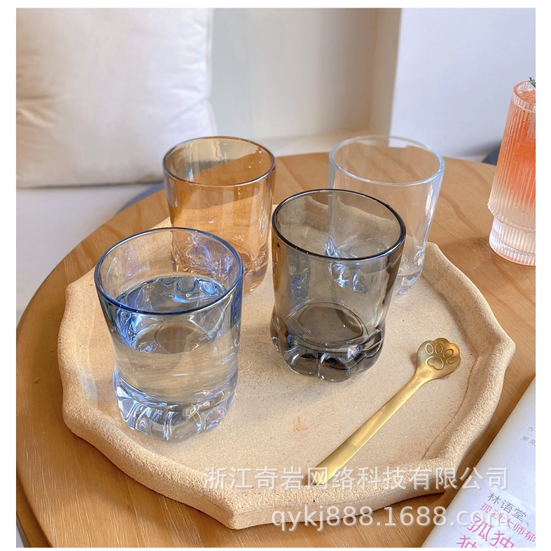 Cốc Thủy Tinh Uống Trà Hình Chân Mèo Dễ Thương