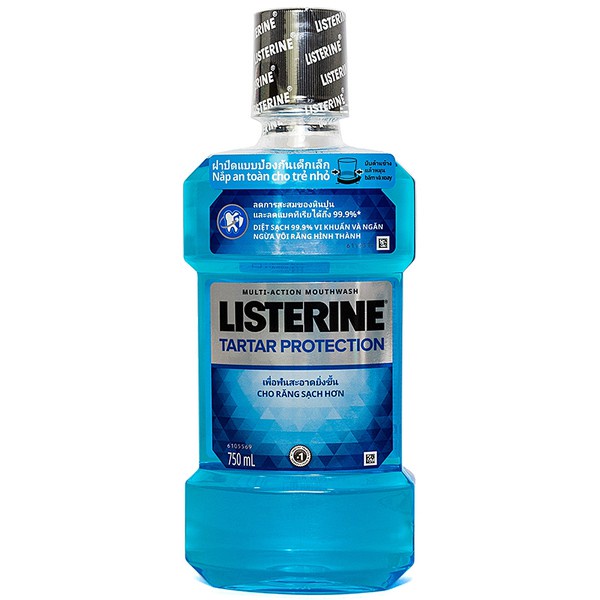 Nước súc miệng LISTERINE 250ml - 750ml Xanh Dương Tartar Protection