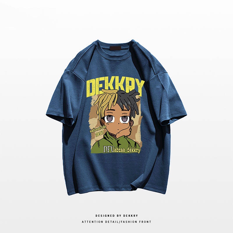 Áo phông nam tay ngắn in hình hoạt hình phong cách cổ điển đường phố