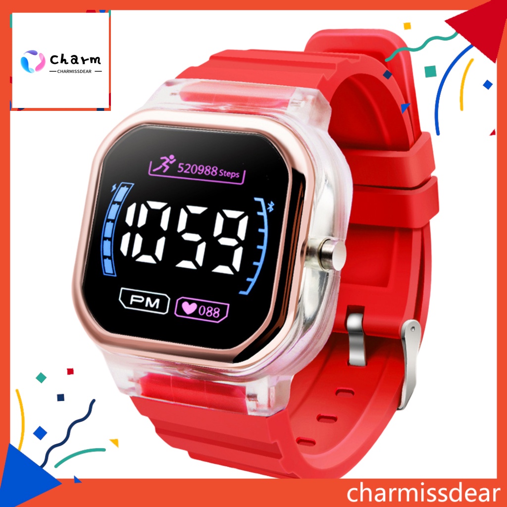 Đồng Hồ Điện Tử Thể Thao Mặt Vuông Có Đèn LED Chống Thấm Nước Thời Trang Cho Bé