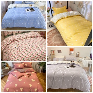 Bộ vỏ chăn ga gối cotton poly trái tim nhập khẩu 2021