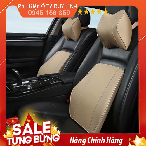 [Free Ship] Gối đầu tựa lưng ghế ô tô - gối tựa chất liệu da , cao su non dùng cho ô tô , ghế văn phòng cao cấp GTL 02