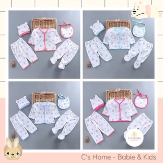 Set sơ sinh 5 chi tiết cơ bản cho bé trai và bé gái sơ sinh size từ 0 - 3 tháng