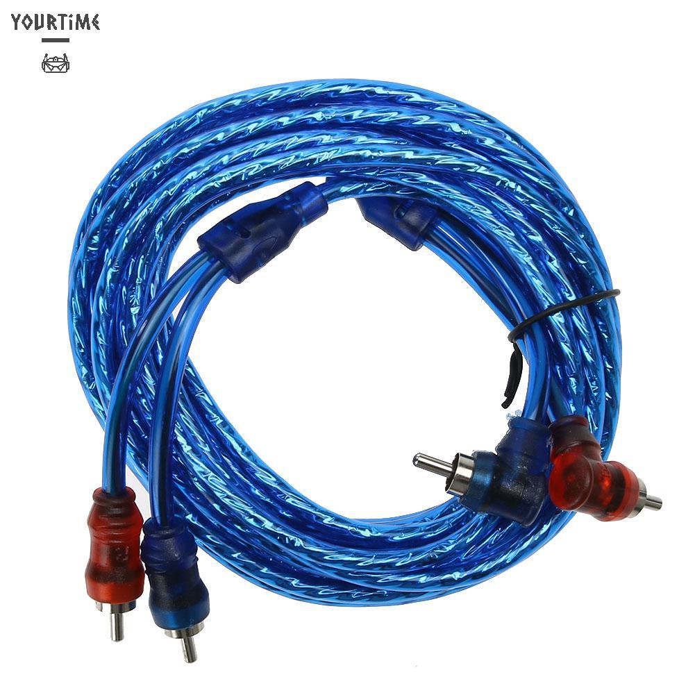 Dây Cáp Khuếch Đại Âm Thanh 5m 2 Rca Sang 2 Rca Chuyên Dụng Cho Xe Hơi