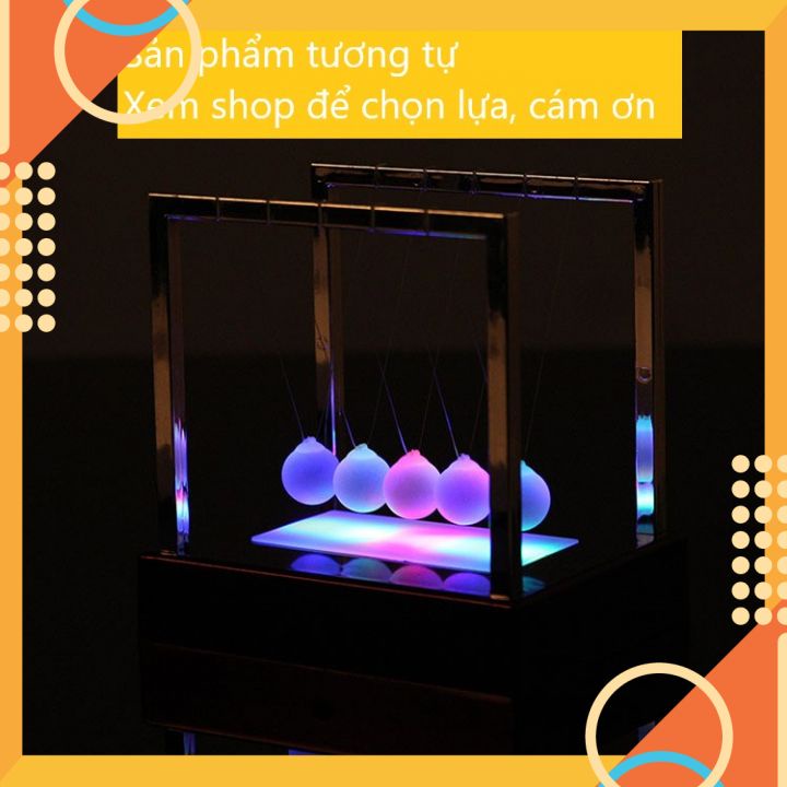 Con lắc Newton phát sáng độc đáo, đồ chơi trang trí bàn làm việc giúp XẢ STRESS giải trí hiệu quả, Quà tặng ý nghĩa.
