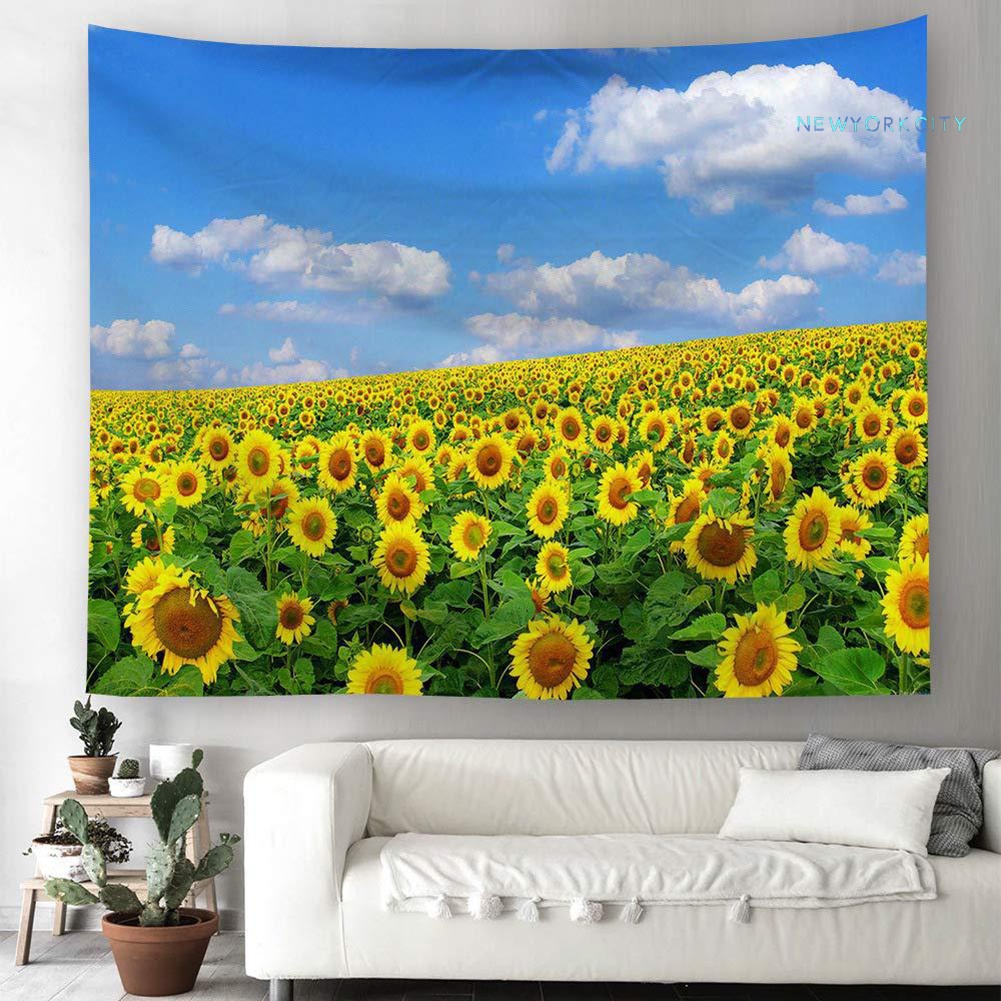 Thảm Treo Tường In Họa Tiết Hoa Lá Trang Trí Phòng Ngủ