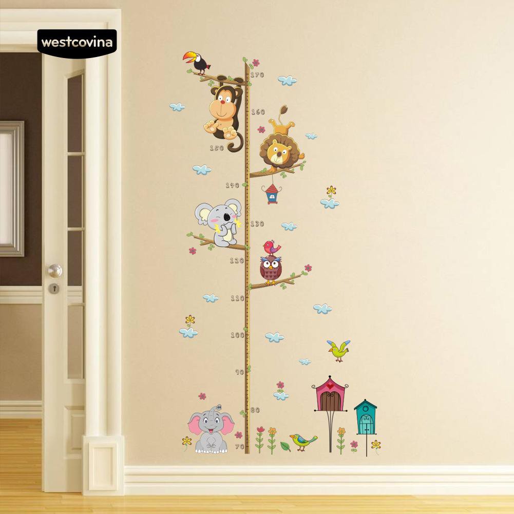 Miếng dán tường đo chiều cao cho bé hình hoạt hình
