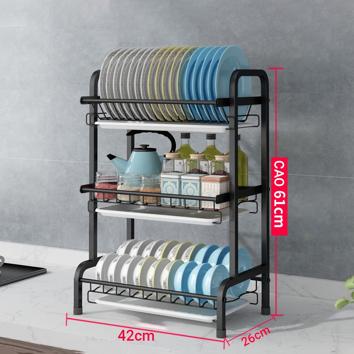 Kệ Để Chén Đĩa Inox 304 VANDO Giá Bát Nhỏ Có Khay Hứng Nước | BigBuy360 - bigbuy360.vn