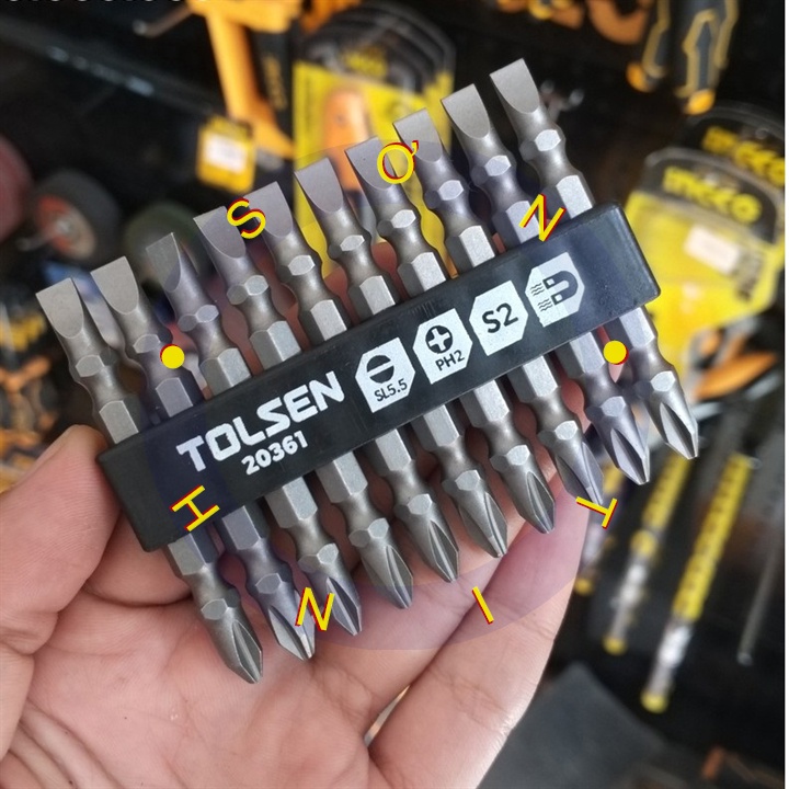 Tô vít 2 đầu Tolsen 20361 ( + ) &amp; ( - ) bake dẹp