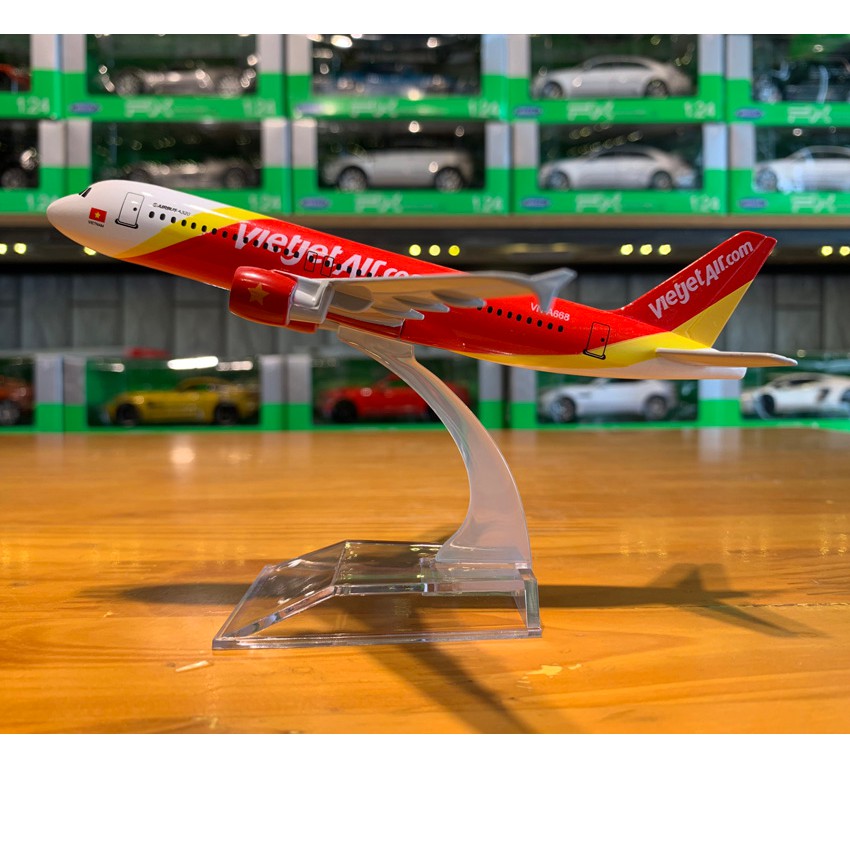 Mô hình máy bay Airbus A320 Vietjet Airline Everfly 16cm