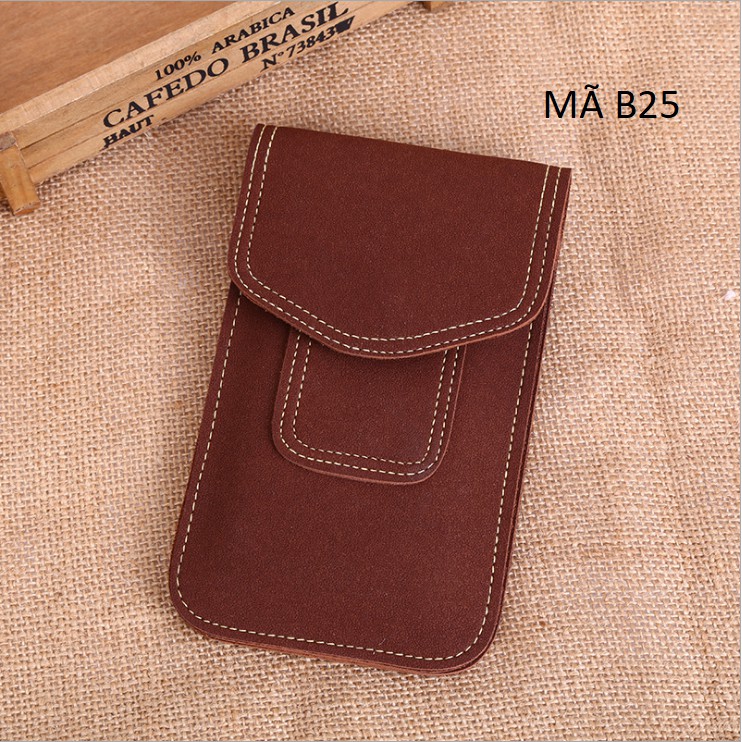 Bao da đựng điện thoại MÃ B25 Da Lộn, Mềm, Túi Mini Đeo Hông nhiều Ngăn Tiện Dụng | BigBuy360 - bigbuy360.vn