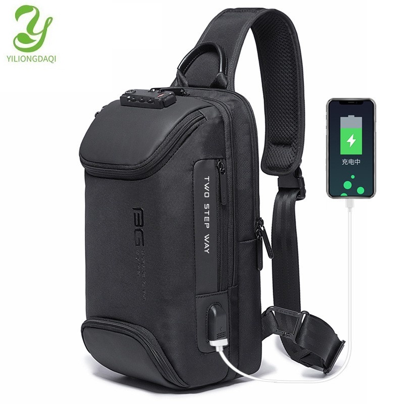 BANGE Túi Đeo Chéo Ngực Chống Trộm Chống Nước Có Cổng Sạc Usb