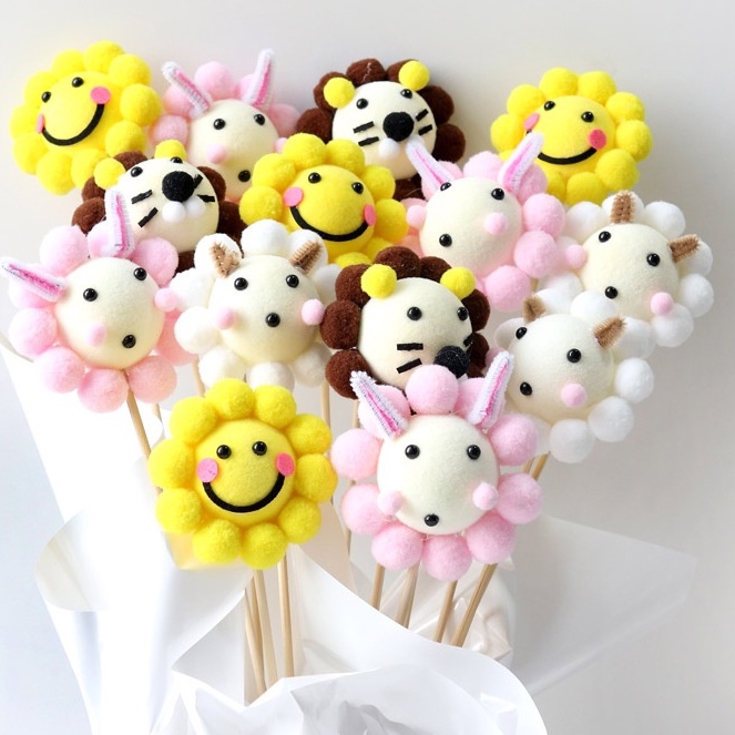 Hoa nhồi bông dễ thương đủ mẫu bán lẻ theo bông