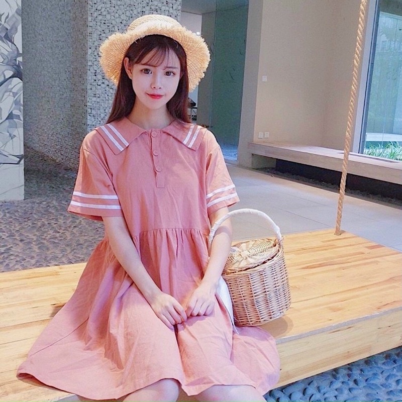 Đầm váy babydoll cổ thuỷ thủ 3 màu
