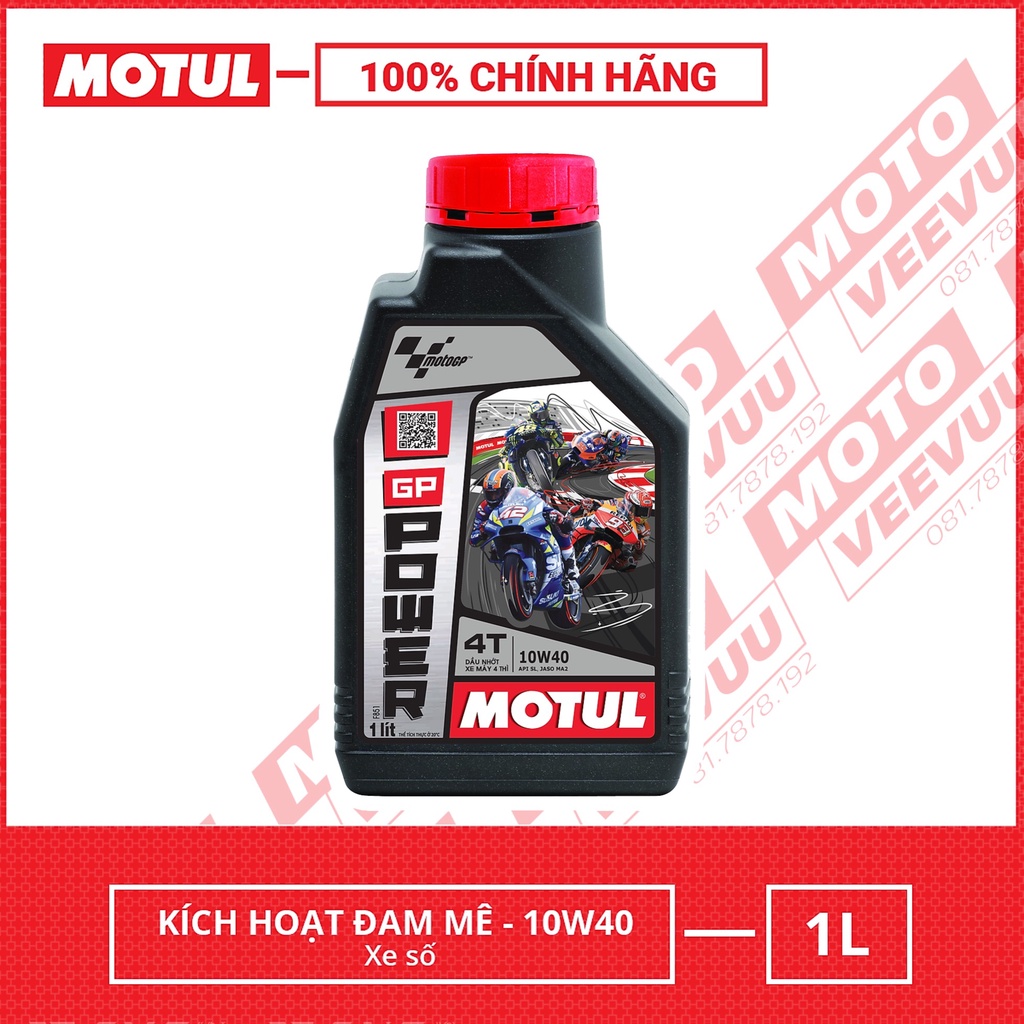 Dầu nhớt xe số Motul GP Power 4T 10W40 SL MA2 1 Lít Gốc Khoáng