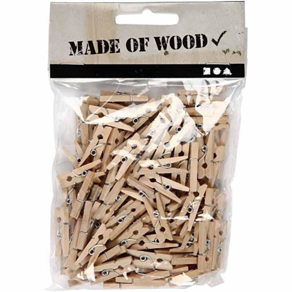 Set 50/100 Kẹp Ảnh Bằng Gỗ Tự Nhiên 25mm