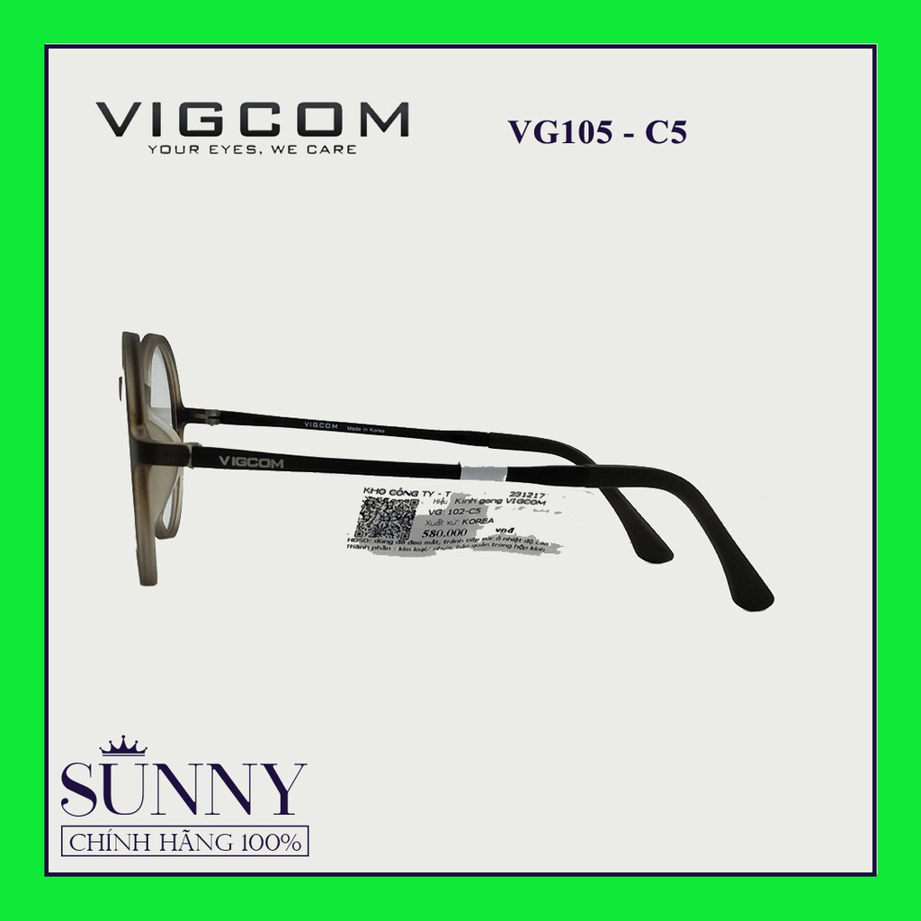 Gọng kính thời trang Vigcom VG102 chính hãng, thiết kế dễ đeo bảo vệ mắt
