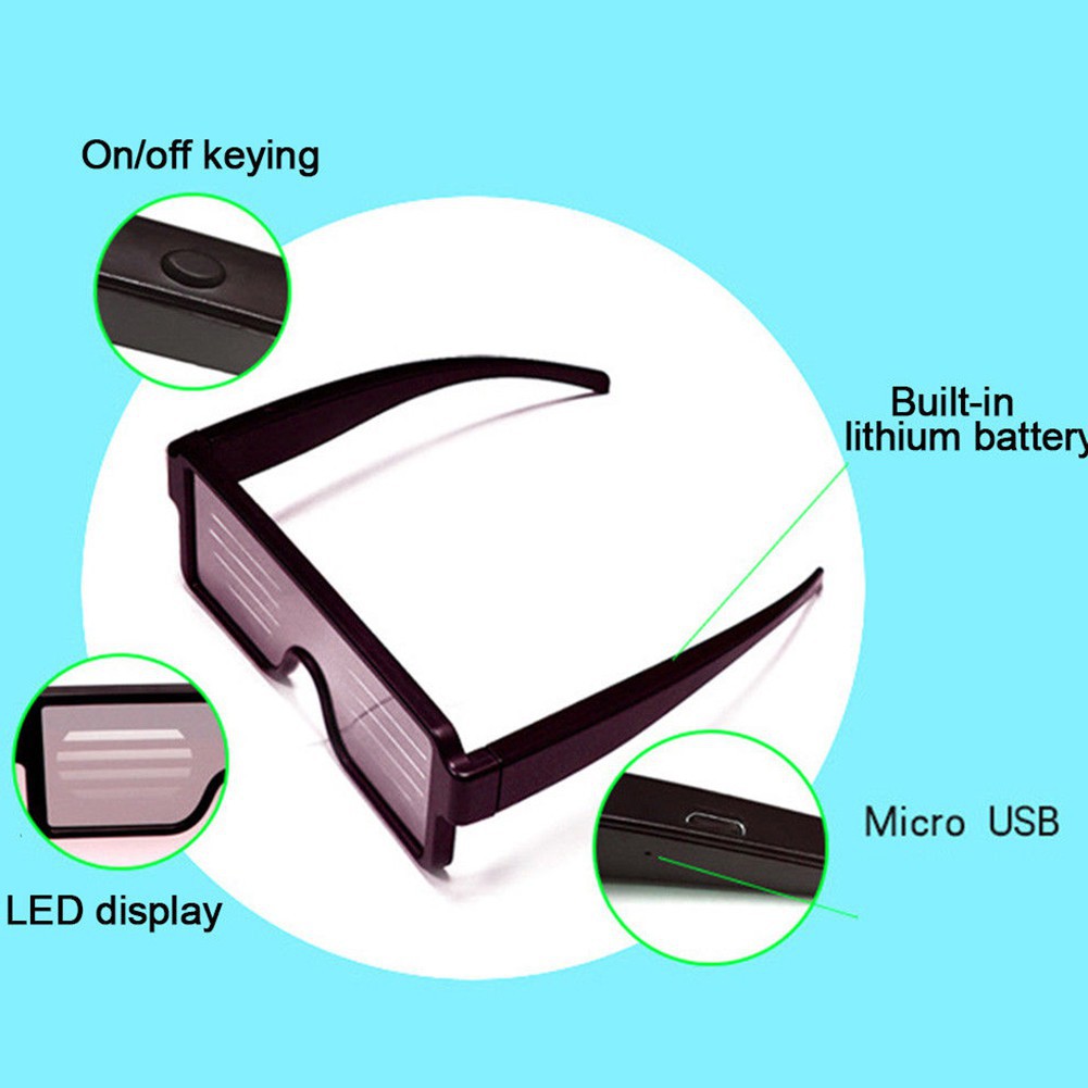 Kính mắt gắn đèn phát sáng đi kèm với cổng sạc USB | BigBuy360 - bigbuy360.vn