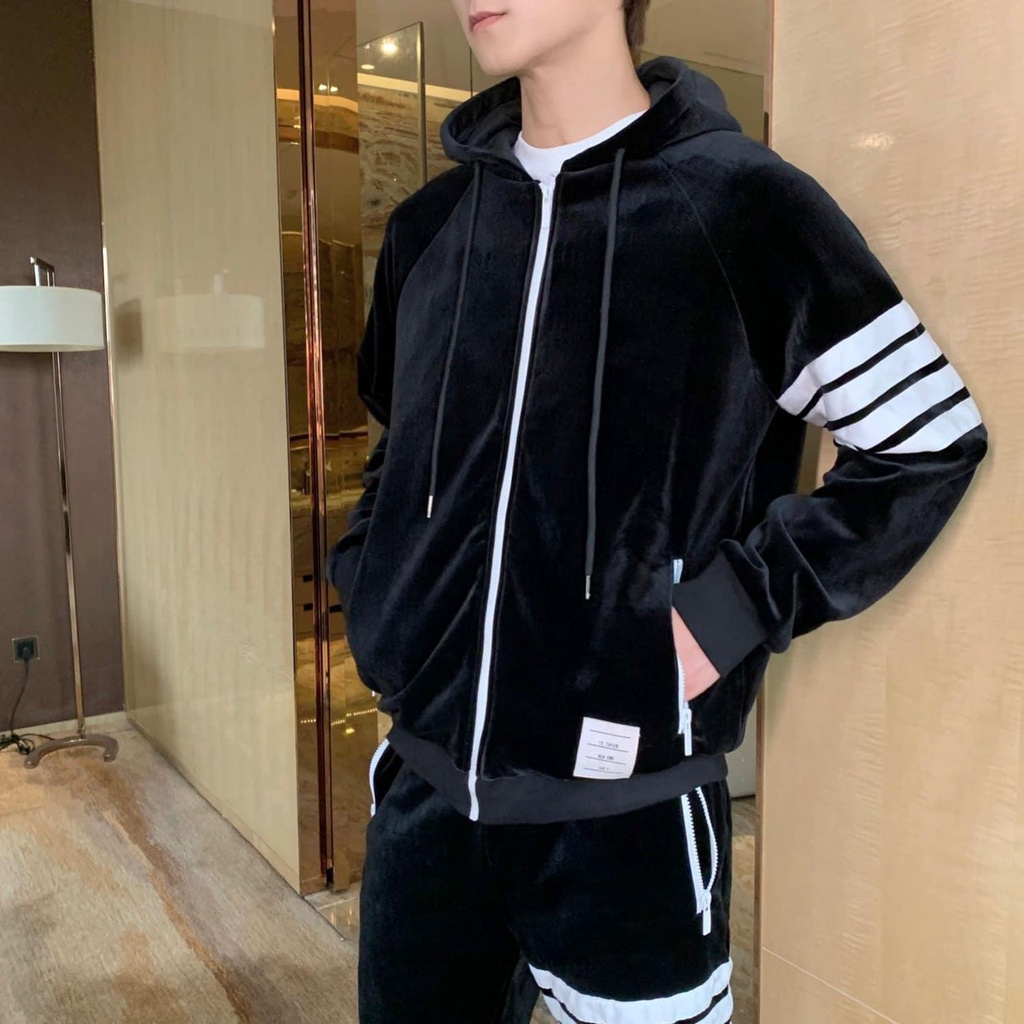 Bộ thể thao nam nhung cao cấp nam và nữ hot 2021