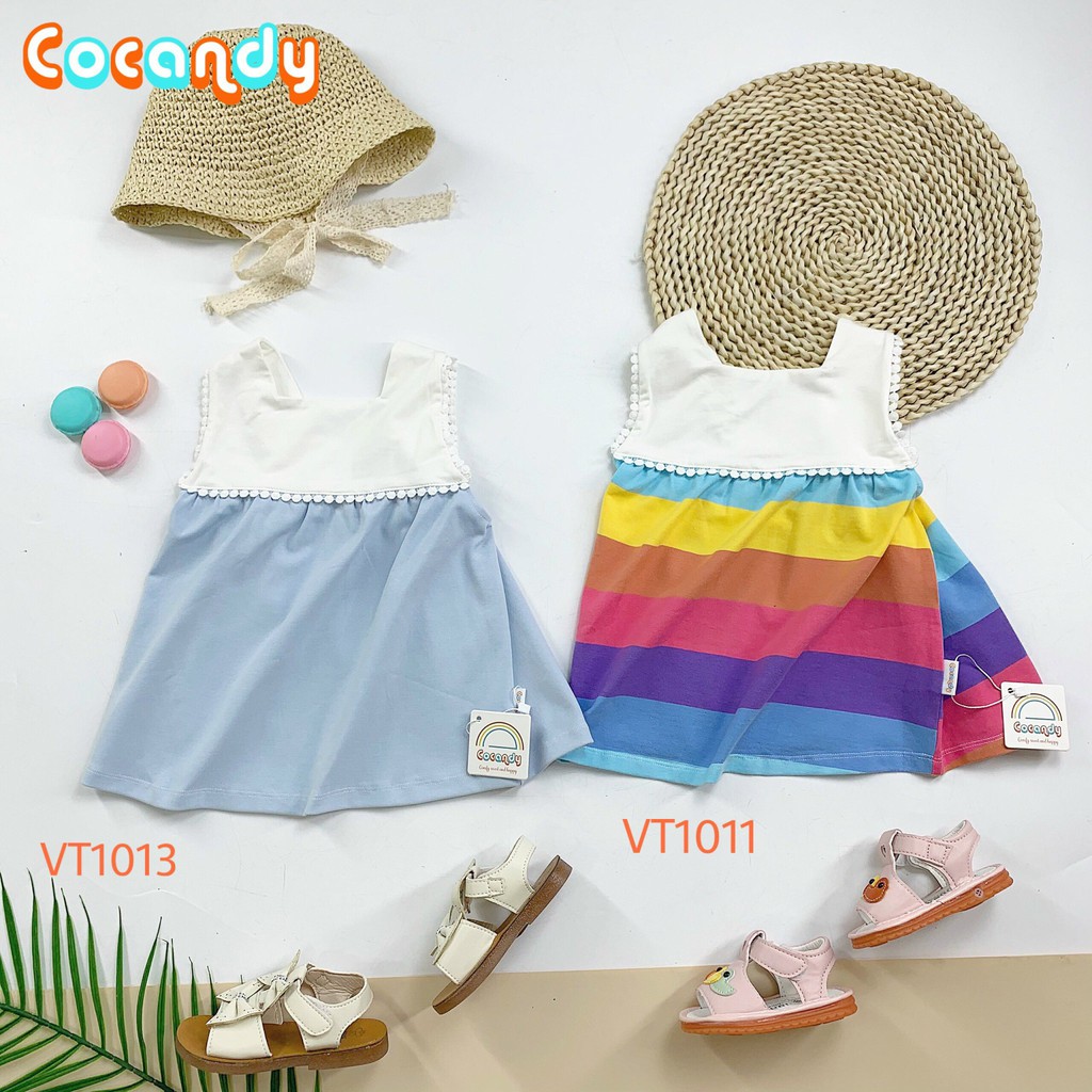 [Cocandy Official Store] Váy cho bé gái -chất liệu thun cotton kèm quần chíp