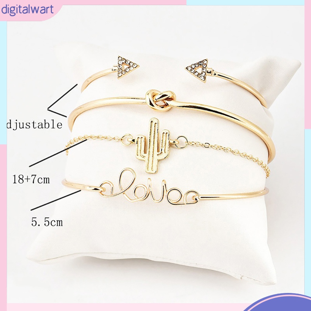 Bộ 4 Vòng Đeo Tay Nữ Phong Cách Vintage Xinh Xắn