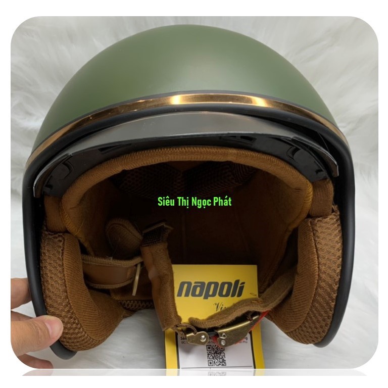 [PHƯỢT] Mũ bảo hiểm 3/4 NAPOLI có kèm kính che Full mặt_SIZE L 55-57cm_Màu XANH [HÀNG CHÍNH HÃNG]