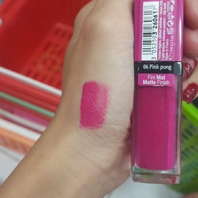 Son BJ bourjois velvet 06 pink pong Hồng cánh sen