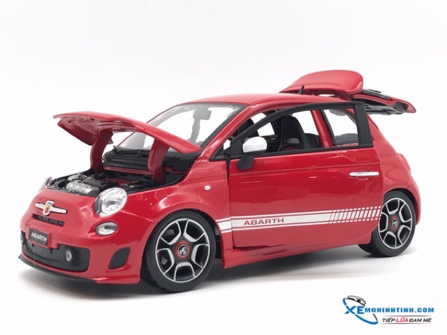 Xe mô hình New Fiat 500 Abarth Bburago 1:18 (Đỏ)