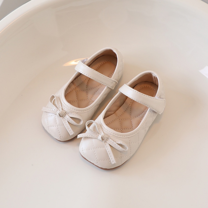 Giày Da Đế Mềm Màu Đen Phong Cách Công Chúa Cho Bé Gái