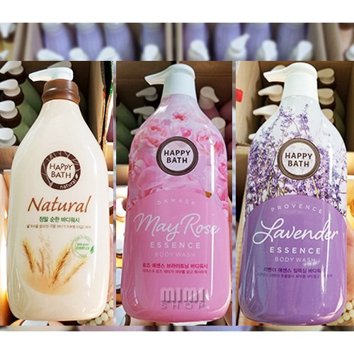 Sữa tắm hương nước hoa HAPPY BATH  hoa Lúa Mạch/Mộc Lan/Bông Gòn/Oải Hương/Hoa Hồng 900g