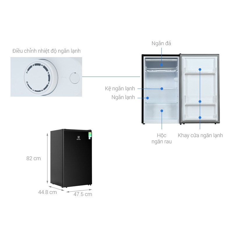 Tủ lạnh mini 94 Lít Electrolux EUM0930BD-VN Model 2022 -Hàng chính hãng