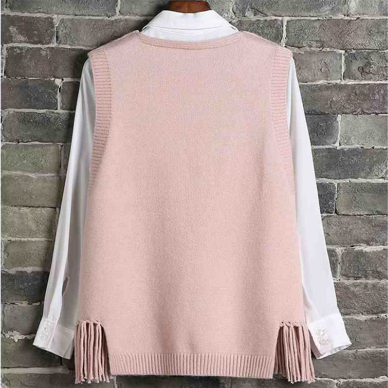 Áo Len Không Tay Cổ Chữ V Thời Trang Phong Cách Hàn Quốc Dễ Thương | BigBuy360 - bigbuy360.vn