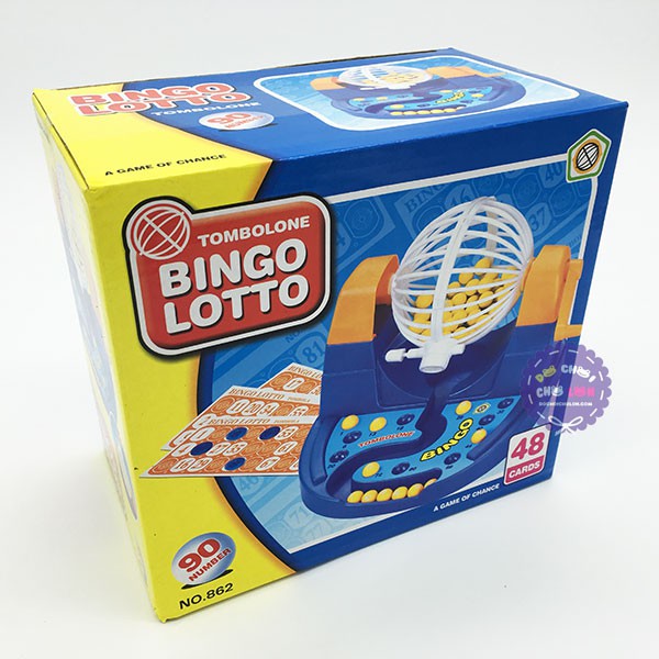 Hộp đồ chơi lồng quay lô tô 90 số Bingo Lotto - Trò chơi loto ĐỒ CHƠI CHỢ lớn