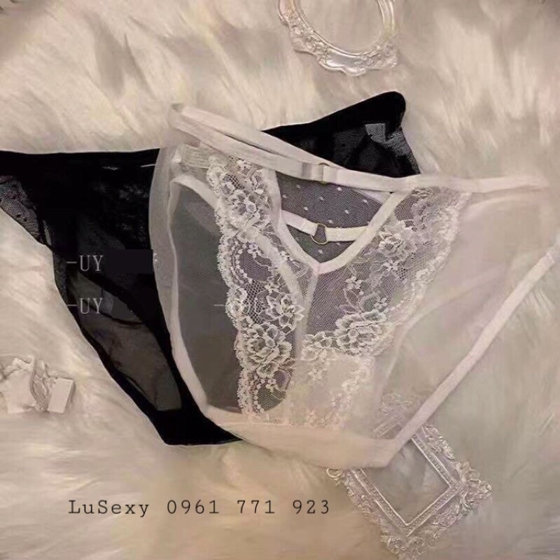 QUẦN LÓT NỮ SEXY CAO CẤP - Quần lót trong suốt xuyên thấu gợi cảm màu trắng đen