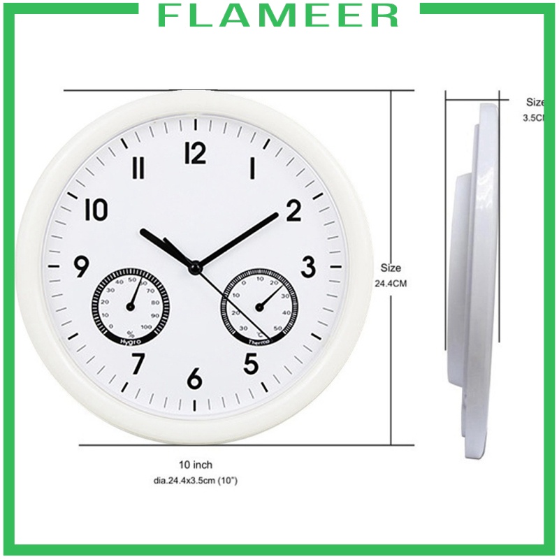 [FLAMEER]Wall Clock Temperature and Humidity Display for Kitchen Bedroom Decor