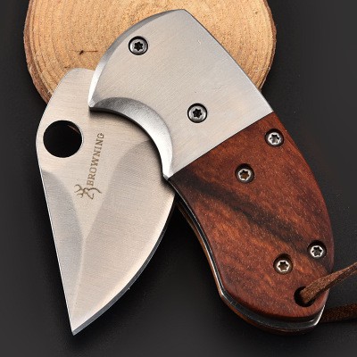 Dao phượt gấp gọn mini cao cấp ốp gỗ siêu cứng chiếc cành ghép cây HUTI KNIFE Browning D316 | WebRaoVat - webraovat.net.vn