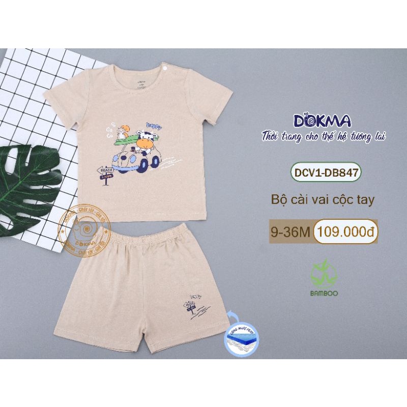 Bộ cộc tay cài vai Dokma, chất sợi tre siêu mềm mát, đàn hồi, ngăn tia UV