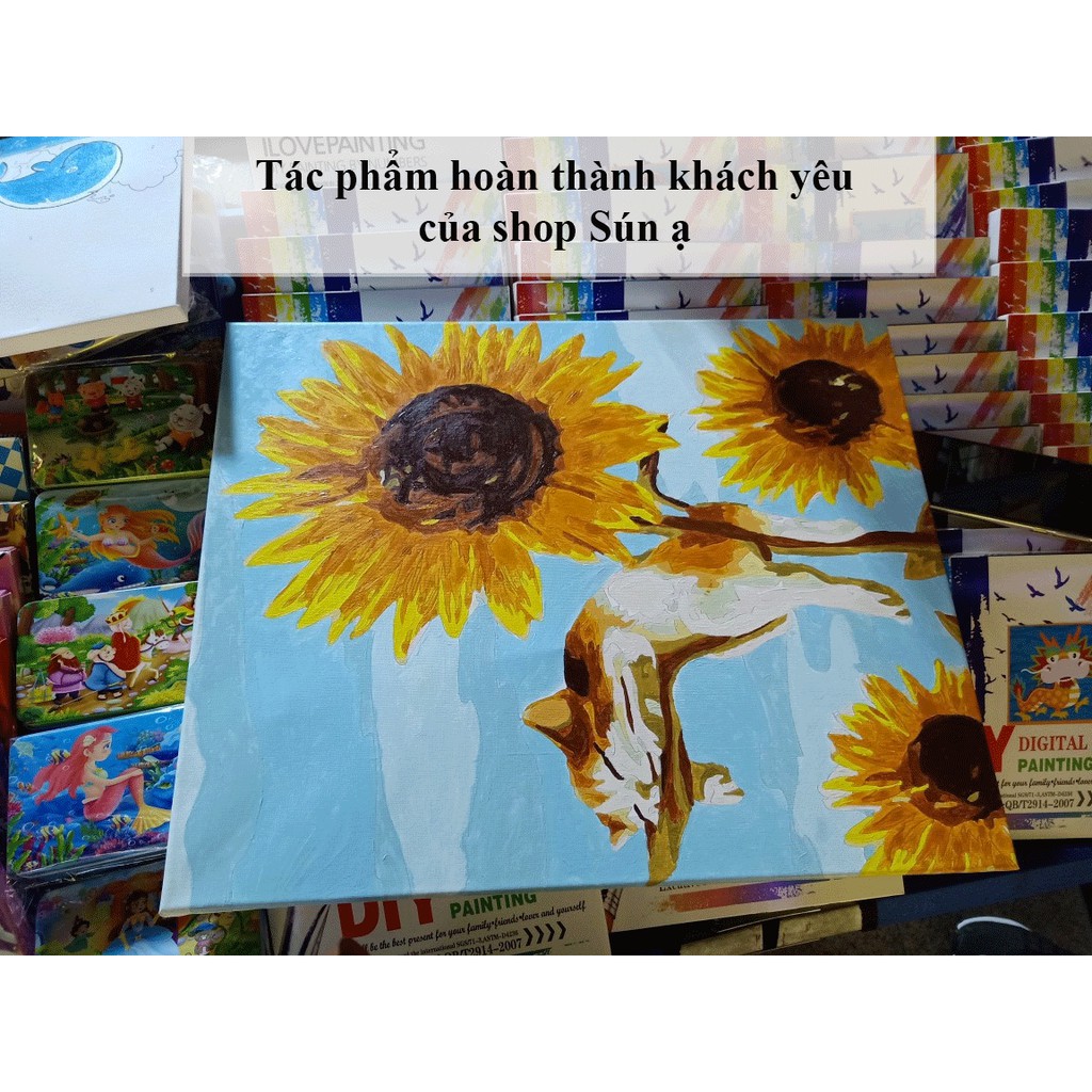 Tranh sơn dầu số hóa rẻ,đẹp,khung gỗ 40 x 50cm,Tranh tự tô màu theo số hoạt hình doremon naruto