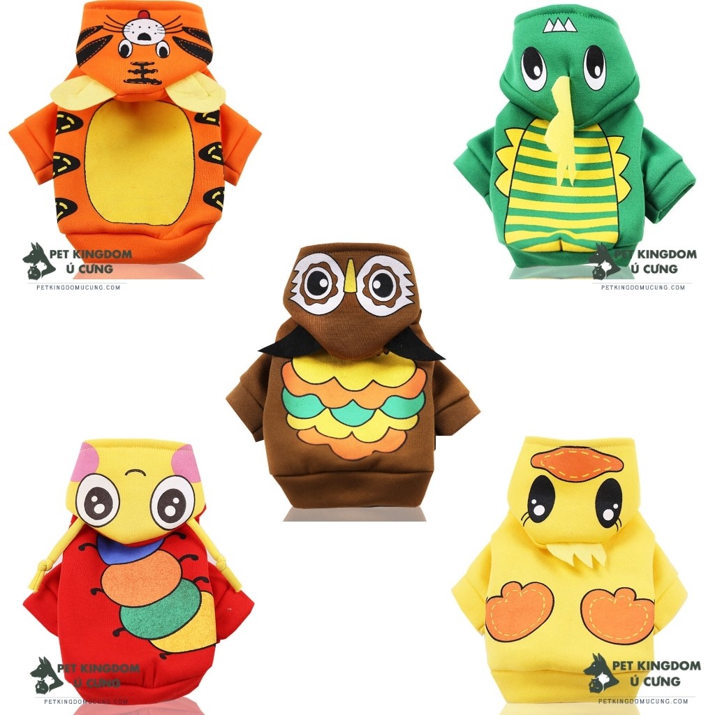 Áo chó mèo nỉ mũ animal