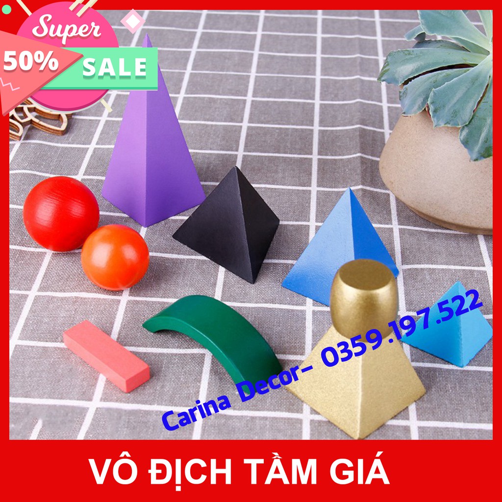 Giáo cụ montessori - Khay đựng những khối hình biểu trưng của ngữ pháp (ngôn ngữ ký hiệu) - Carina Decor