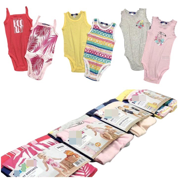 Set 2 Áo Bodysuit Dây Hàng Xuất Cho Bé Gái