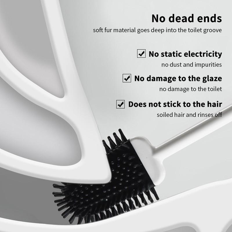 Bàn Chải Vệ Sinh Toilet Đầu Phẳng Bằng Silicone Mềm Bền Nhanh Khô