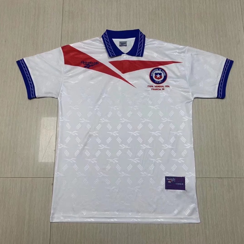 Áo Thun Đá Banh Tay Ngắn 98 Chile away S-XXL Phong Cách retro Cao Cấp
