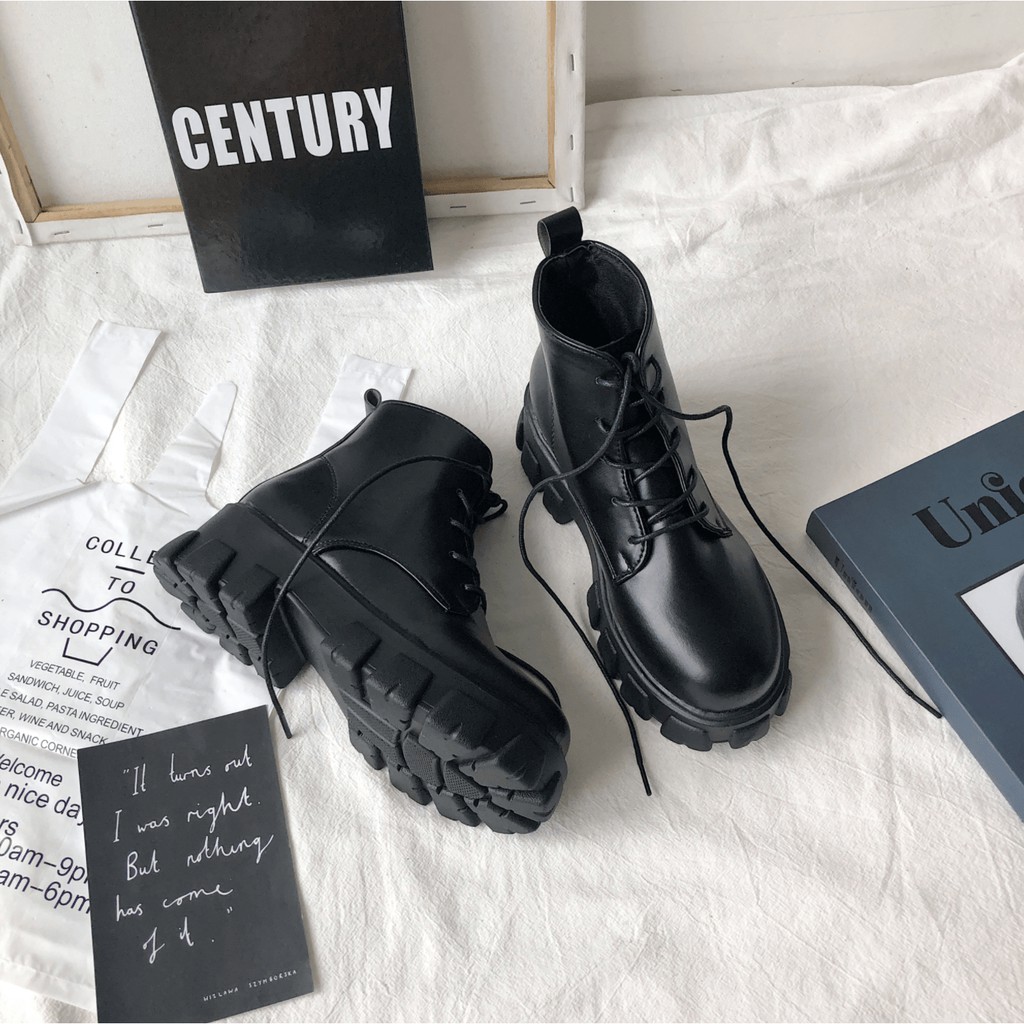 SẴN 1 SỐ SIZE | GIÀY CAO CỔ BỐT CAO CỔ ĐỘN ĐẾ RĂNG CƯA CÁ TÍNH HÀN QUỐC 2020 | BigBuy360 - bigbuy360.vn